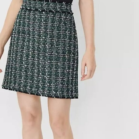 Ann Taylor Women's Size 0 Petite A Line Fringe Tweed Skirt New - Picture 8 of 8